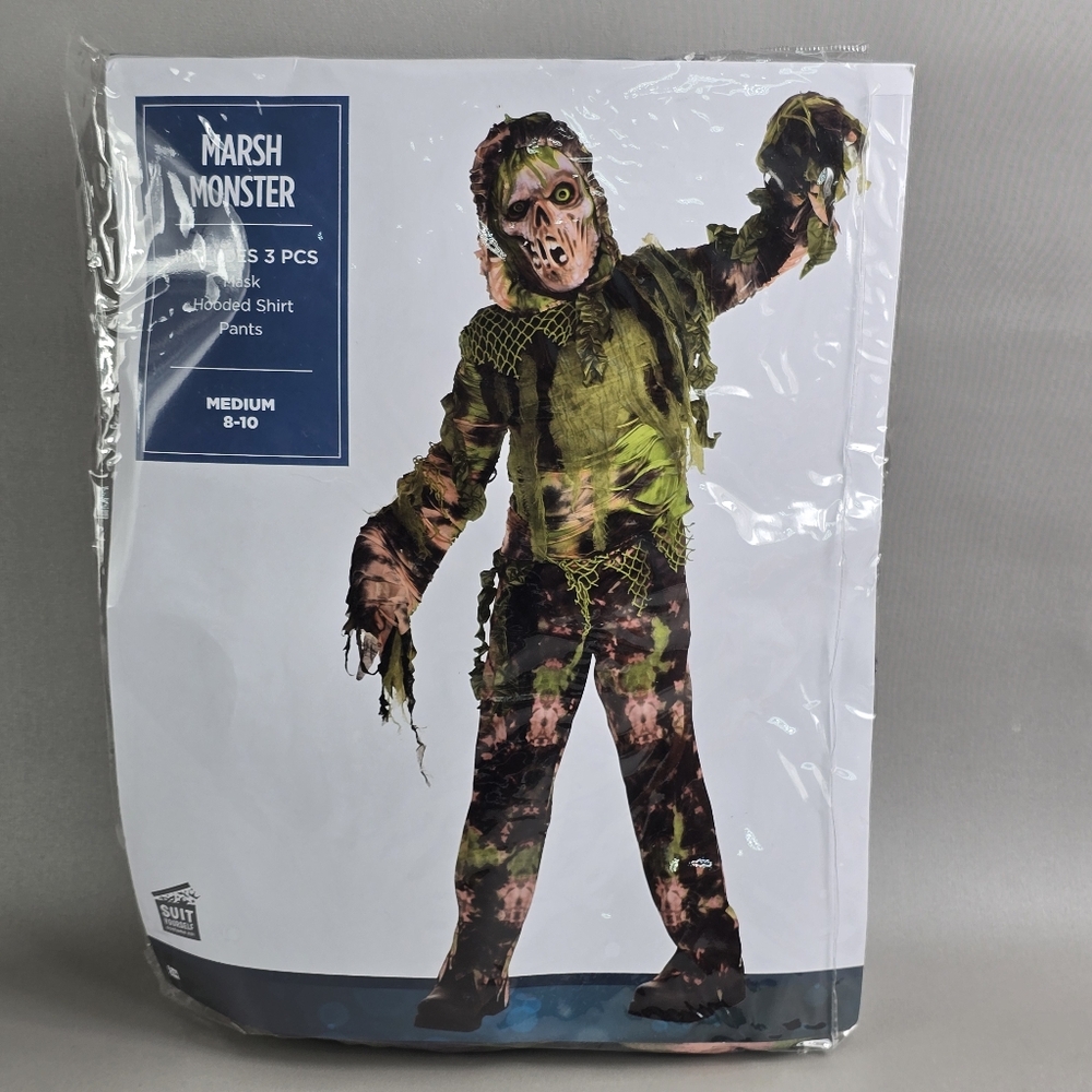 Marsh Monster Kids Costume - Green and Brown Multi Size M(8-10)